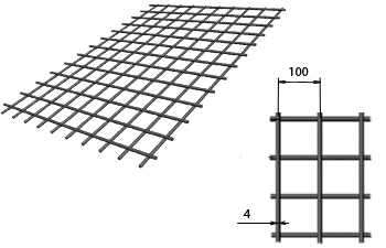 Сетка сварная дорожная 100х100х4 мм в картах 1,5х2м