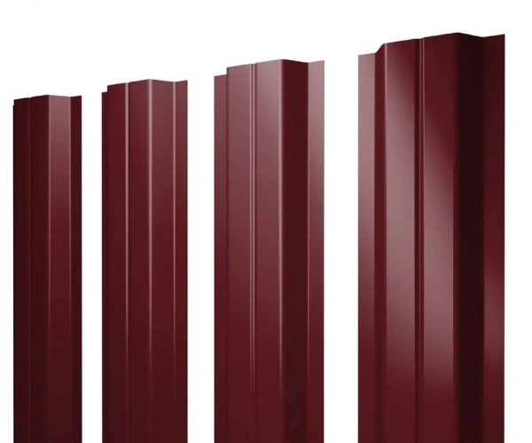 Евроштакетник П-образный 0,4x110 мм вишневый RAL 3005 1м